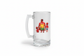 Father's Day Glass Mug with Dad Life DTF print on white background